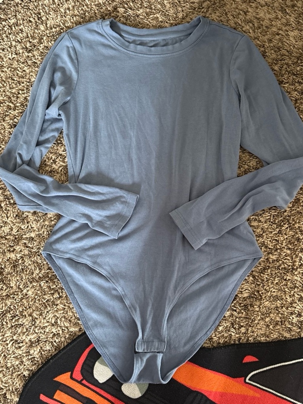 Women's Long-Sleeve Light Blue Bodysuit